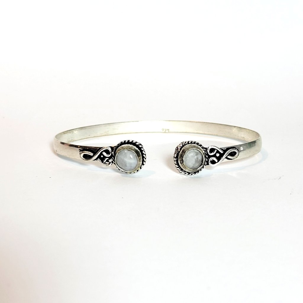 Moonstone Tibetan Stone Of Inner Clarity Feminine Intuition Adjustable Cuff Bang